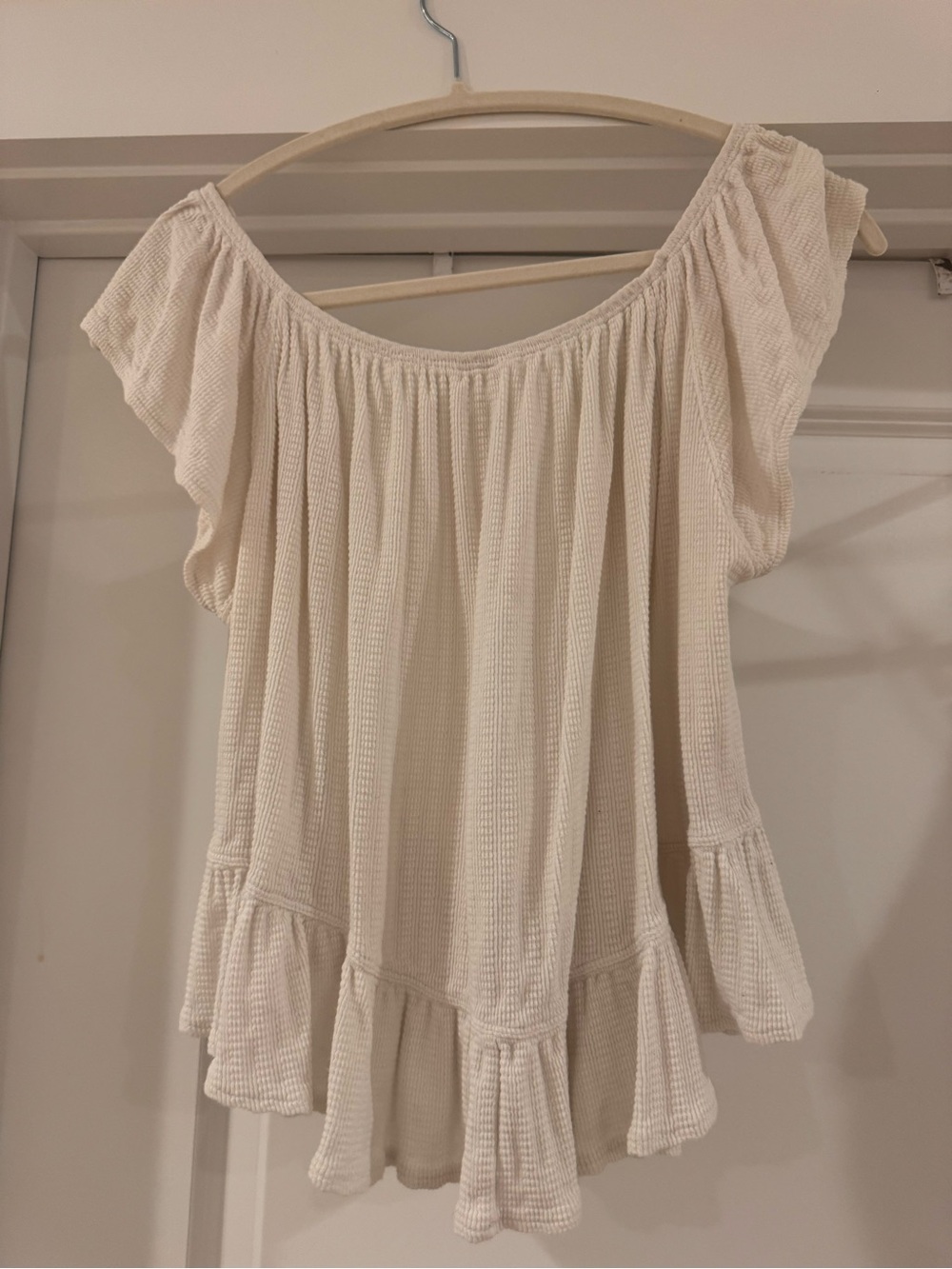 We The Free Off-White Ruffle Button-Front Blouse - Picture 3 of 3